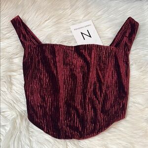Elegant Burgundy Velvet Women's Top